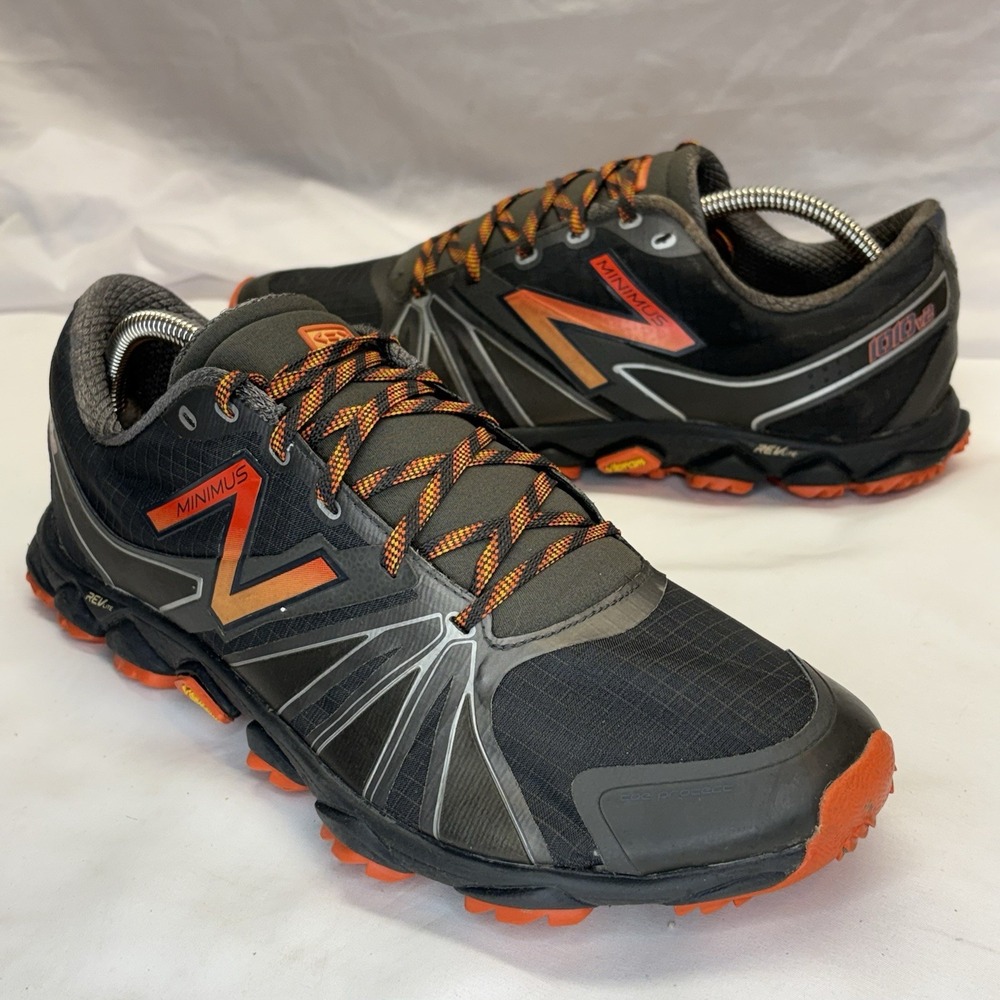 New Balance Minimus 1010v2 Mens US 10.5 Trail Running Shoes Gray Orange MT1010T2